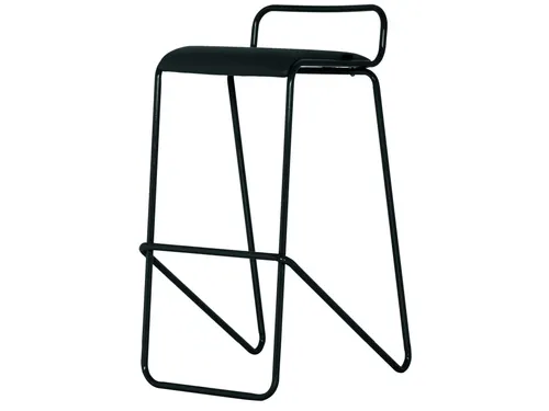 Barkruk serie 126 sledeframe Zwart stof Antraciet