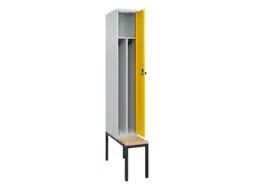 locker met bank,voor scheiding van kleding,HxBxD 2120x300x815mm,1vak