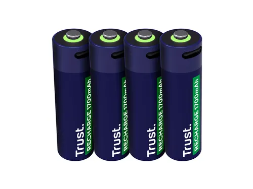 Batterij Trust USB-C oplaadbaar AA 4 stuks