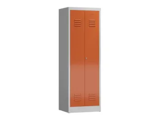 garderobekast 1800x590x500mm 2vak klink sokkel RAL7035 RAL300 - 1