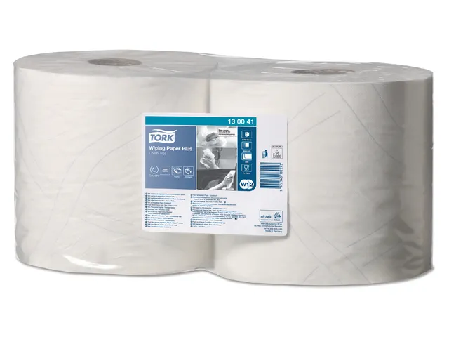 Poetsrol Tork W1 130041 2-laags 23,5cmx255m 2 rollen wit