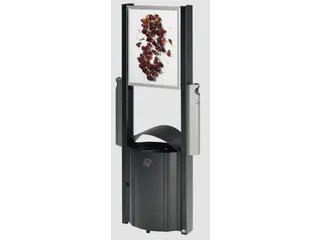 Afvalbak RVS 50 liter 800x480mm verzinkt 2asbakken reclamevlak - 2