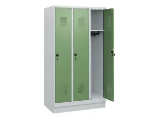 schoollocker,HxBxD 1630x900x500mm,3vak,vak B 300mm,draaigrendel,sokkel - 1