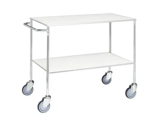 Tafelwagen,Draagverm. 150Kg,2Xstaalplaat,Staaletage,Zilverkleurig - 1