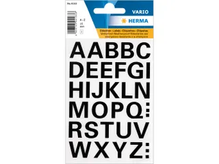 Etiket Herma 4163 15mm Letters A-Z Zwart Folie 36 stuks - 1