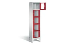 Lockerkast 1850x420x500mm 1x5 vakken Cilinderslot Poten, RAL3003