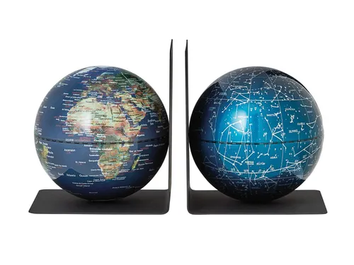 Boekensteun TROIKA met magnetische Wereldbol 13cm 2 stuks Assorti