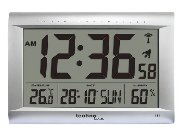 Digitale wandklok Technoline WS 8009 407x270x43mm zilver XXL