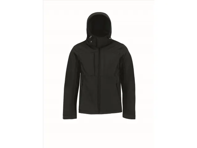 B&C 5JM950 softshell met kap, zwart, maat XL, per stuk