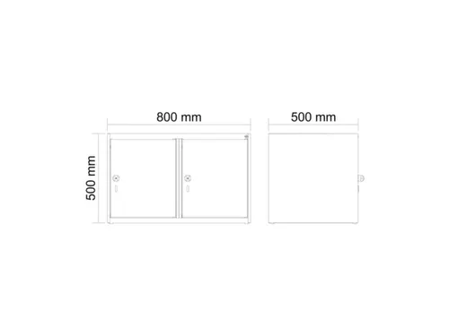 opzetkast,v. locker,2vak.,vak B 400mm,HxBxD 500x800x500mm,draaigrendel