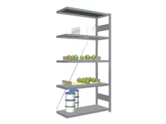 Rvs Inhaakstelling Aanbouw 2000x1010x435mm 5legborden Vaklast 200kg