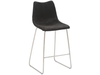 Barkruk mySOLO Sledeframe RVS met Zitting kunstleder Vintage Zwart - 1