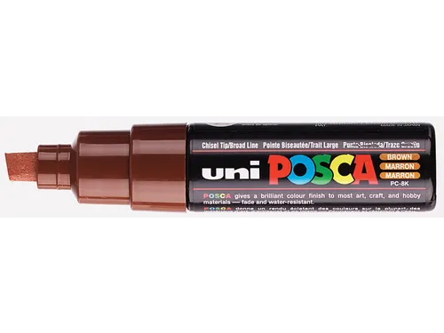 Verfstift Posca PC8K Brede punt 8mm schuin bruin