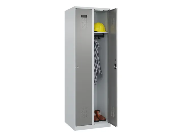 locker,HxBxD 1850x600x500mm,2vak,vak B 300mm,cil.-slot,staand op vloer