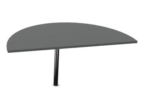 aanbouwtafel,HxBxD 740x1400x700mm,halfrond,MS-donkergrijs
