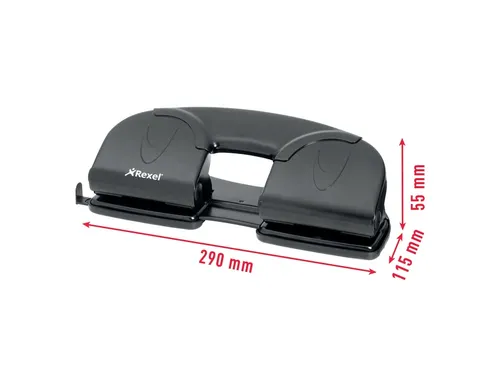 Perforator Rexel V412 4-Gaats 12vel Zwart