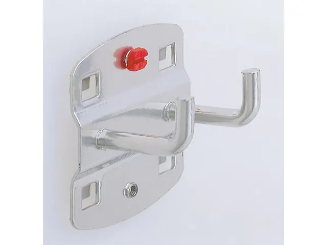 dubbele haak,v. perfoplaat,L 50mm,einde loodrecht,RAL7016