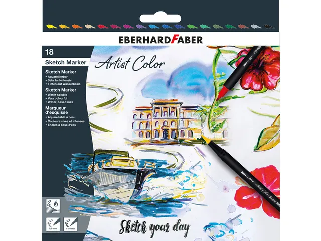 Sketch marker Eberhard Faber 18 stuks assorti kleuren