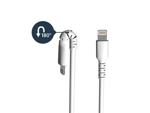 1 Meter Gehoekte Lightning Usb Kabel Apple Wit Aramide