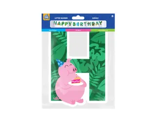 Letterslinger Happy Birthday Jungle Groen 2,5 meter - 4