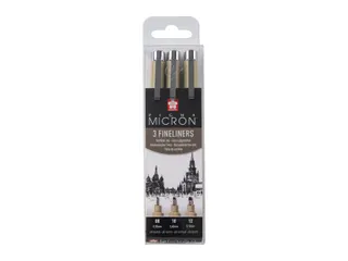 Fineliner Sakura Pigma Micron set à 3 schrijfbreedtes breed zwart - 2