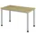 bureau,HxBxD 685-810x1200x670mm,blad eiken,4voeten zilverkleurig