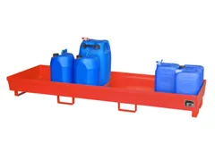 Opvangbak 4x 200l Opvangvol. 280l Rood 285x 2400x 800mm Open