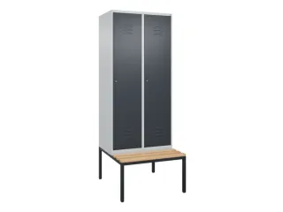 locker met bank,HxBxD 2120x800x815mm,2vak,vak B 400mm,cil.-slot - 1