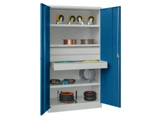 systeemkast,HxBxD 1950x1040x630mm,3xStalen bodem,RAL7035,front RAL5010 - 2