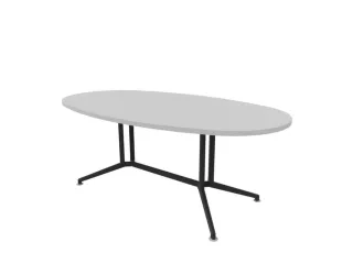 vergadertafel,HxBxD 740x2000x1100mm,ovaal,V-vormonderstel donkergrijs - 1