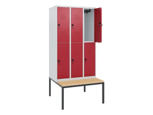Dubbeldekse dekenkist,HxBxD 1950x900x815mm,3x2vak.,vak B 300mm