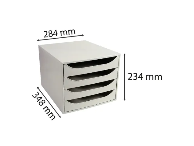 Ladenblok A4+ Ecobox Office 4 Laden Grijs