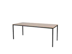 Domino Basic Tafel Vaste Hoogte 2000x800mm Hav/Kers 25mm Zwart 4-Poots