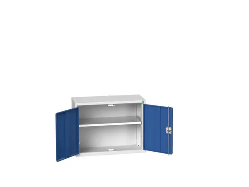 wandkast 600x800x350mm 1xStalen bodem sokkel Ral 7035 front Ral 5010