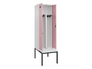 PBM-locker met bank,HxBxD 2120x600x815mm,2vak,vak B 300mm - 1