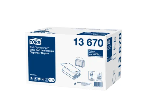 Tork 13670 Xpressnap Extra Zachte dispenserservet 2-Laags Leaf Design
