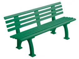 Kunststofbank 740x1500x380mm Zit H 440mm 9 Latten 2 Pootstellen Groen