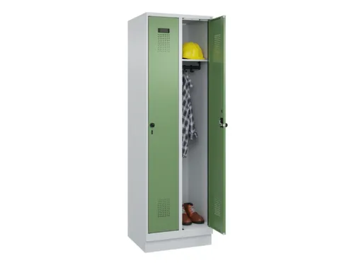 locker,HxBxD 1950x600x500mm,2vak,vak B 300mm,draaigrendel,sokkel