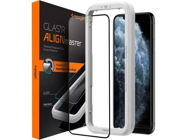Spigen AGL00114 Schermbescherming iPhone 11 Pro AlignMaster zwart