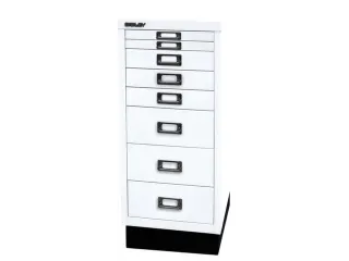 kantoor-ladekast HxBxD 670x279x380mm 8 laden romp verkeerswit staal - 2