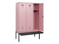 locker met bank,HxBxD 1950x1200x815mm,3vak,vak B 400mm,cilinderslot