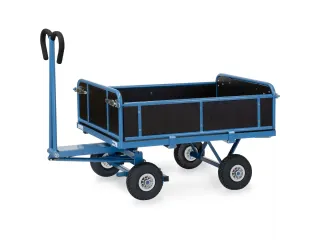 Handtrekwagen 6453P 450kg 1140x740mm hout polyurethaan wielen - 1