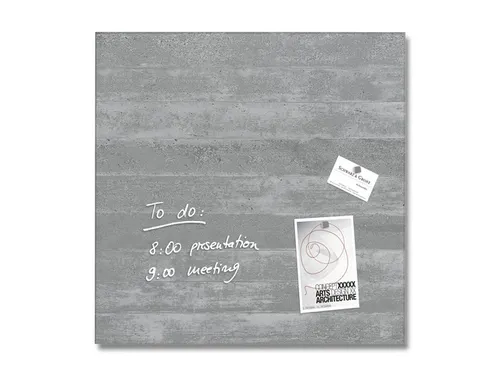 glasmagneetbord Sigel Artverum 48x48x1.5cm betondesign