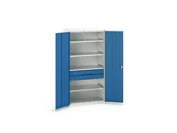universele kast,HxBxD 2000x1050x550mm,4xStalen bodem,2lade(n)
