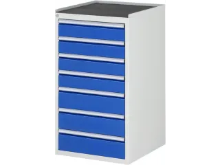 ladekast 1035x580x650mm 7laden cilinderslot RAL7035 RAL5010 metaal - 1