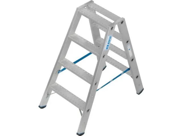 dubbele ladder,beide zijden,2x4treden m. R13-laag,treden met profiel