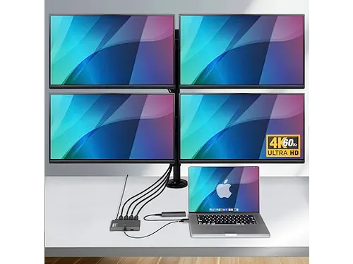 USB-C naar Quad-Monitor Adapter 4K 60Hz DisplayPort