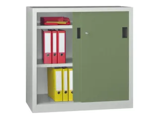Schuifdeurkast Hxbxd 1000x1000x500mm 2 Oh Ral7035 Front Ral6011 - 1