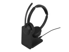 Jabra Evolve3 45 MS Stereo draadloze headset USB-A Oplaadstandaard
