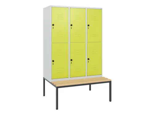 Dubbeldekse dekenkist,HxBxD 1950x1200x815mm,3x2vak.,vak B 400mm